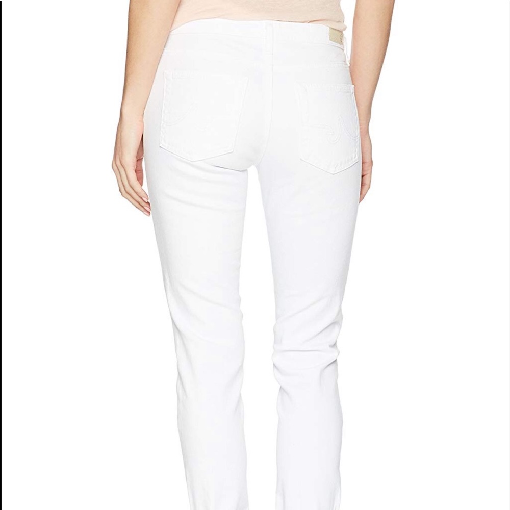AG “Stevie Roll-Up straight white jeans